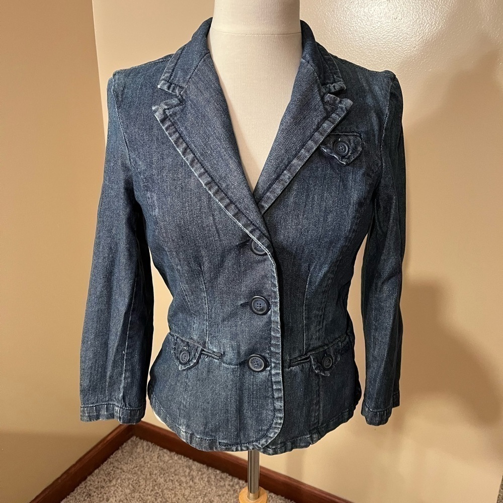 American Eagle Stretch Denim Jean Jacket/Blazer Sz M